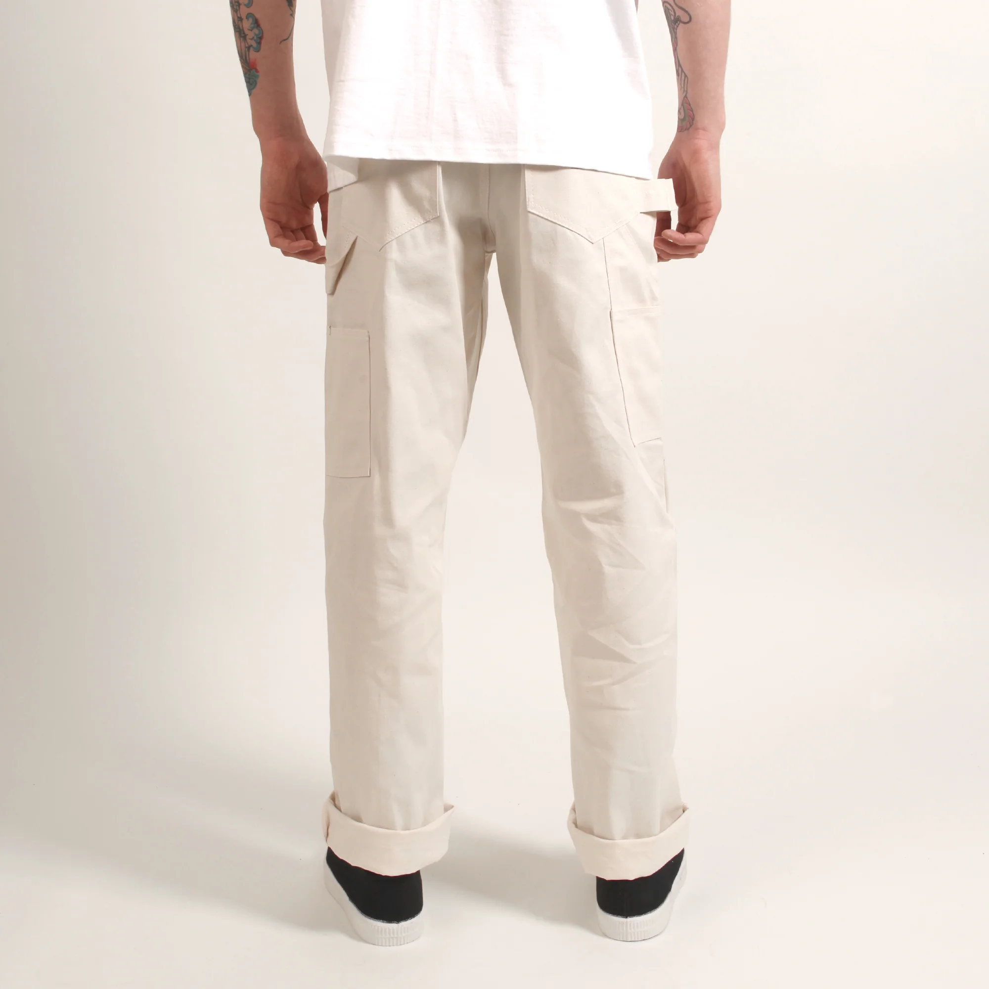Ace Drop Cloth Tradesman Carpenter Pants - White - Image 4
