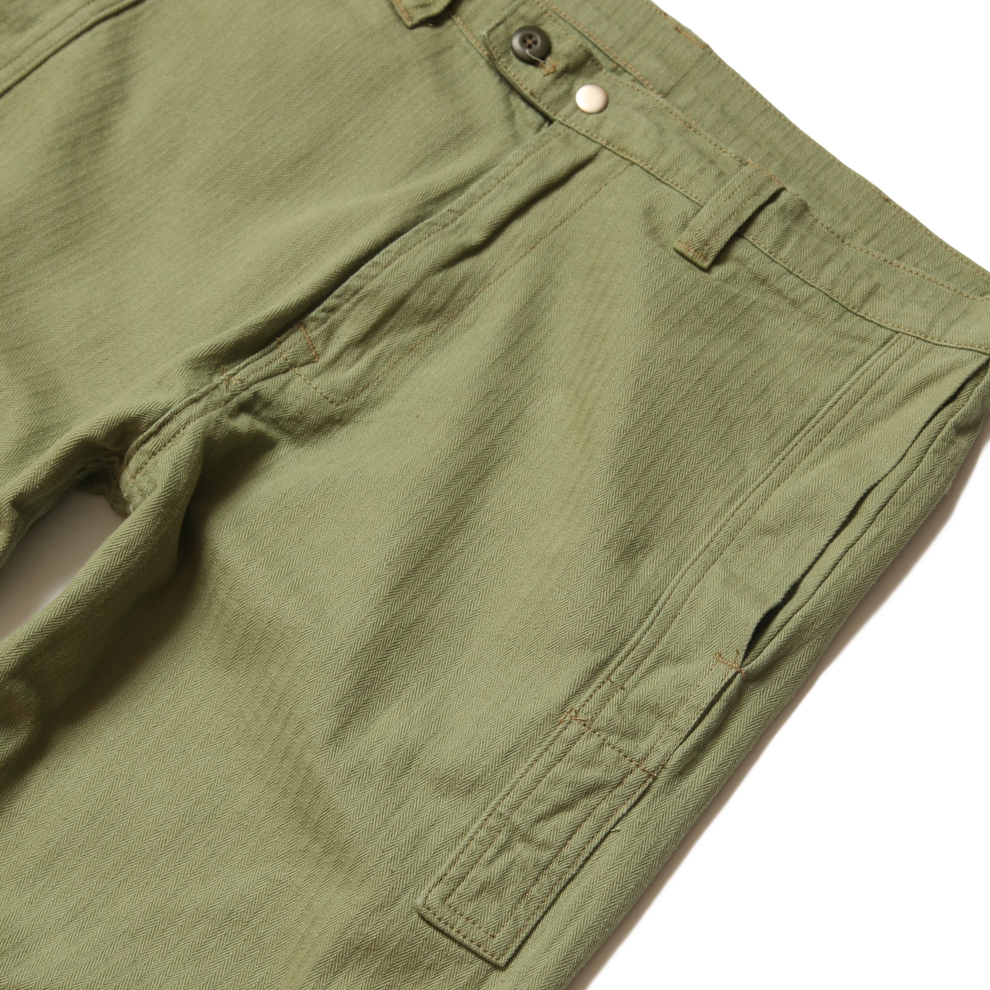 Blacksmith - Herringbone Easy Pants - Light Olive - Image 3