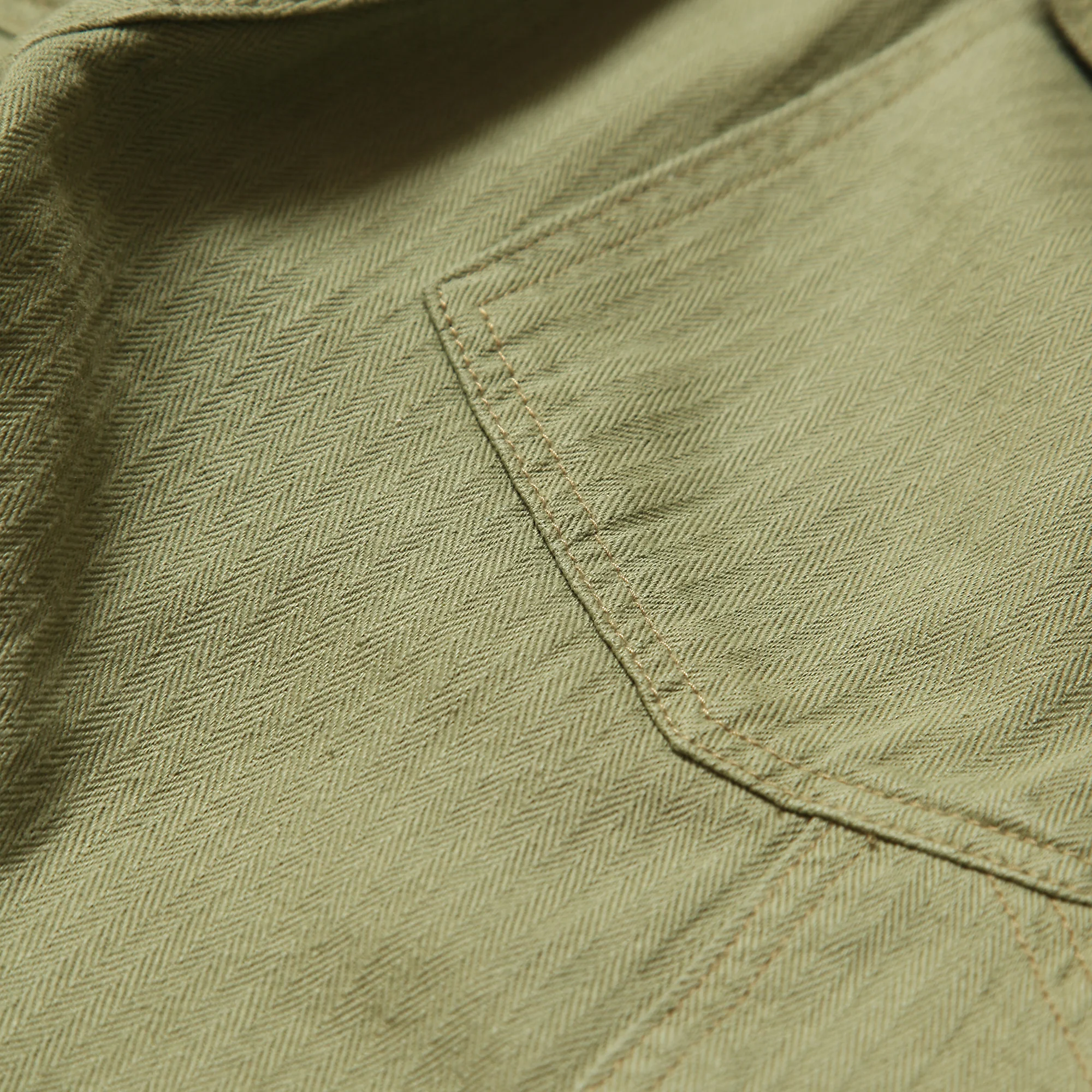 Blacksmith - Herringbone Easy Pants - Light Olive - Image 7