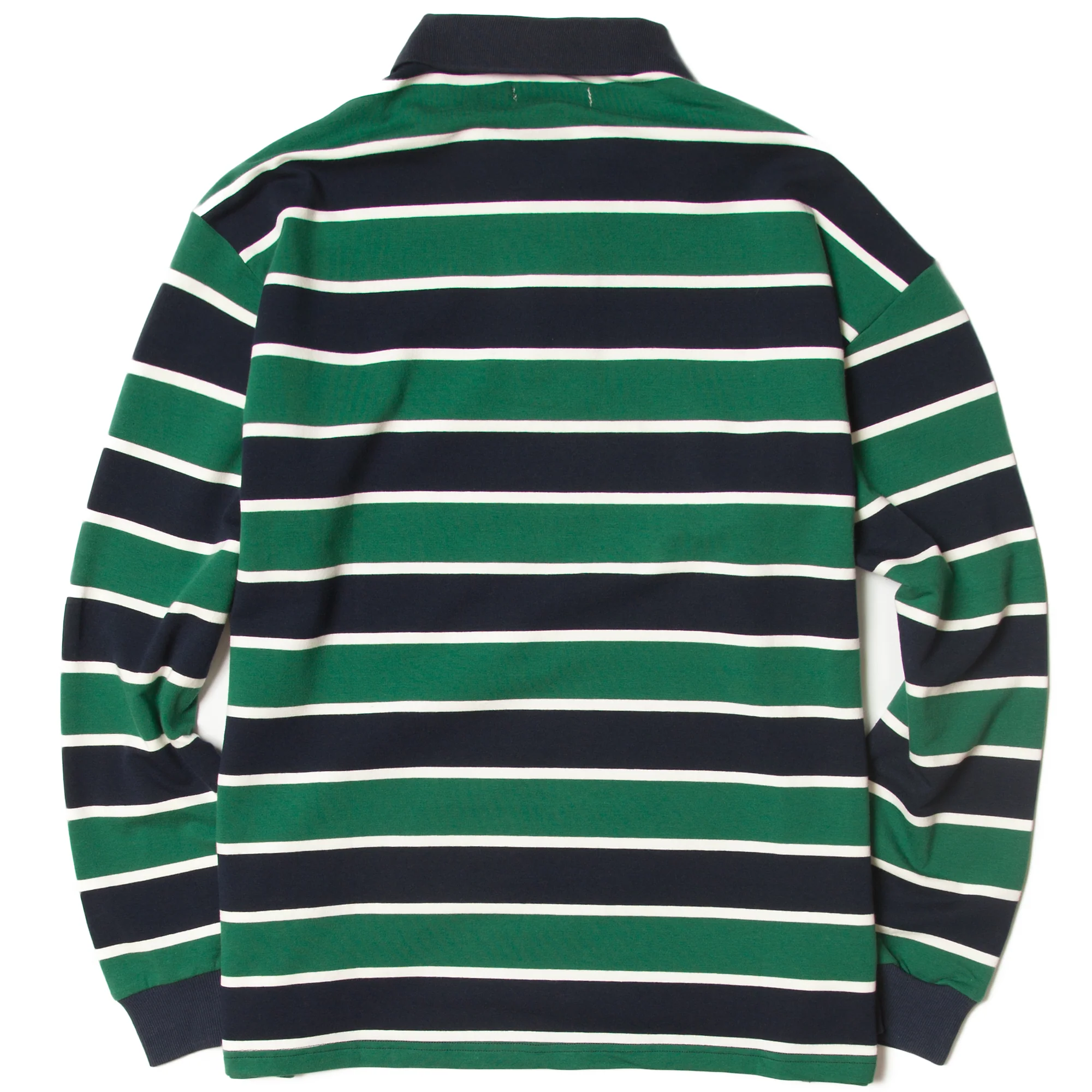 Blacksmith - Striped Long Sleeve Polo - Forest Green - Image 5