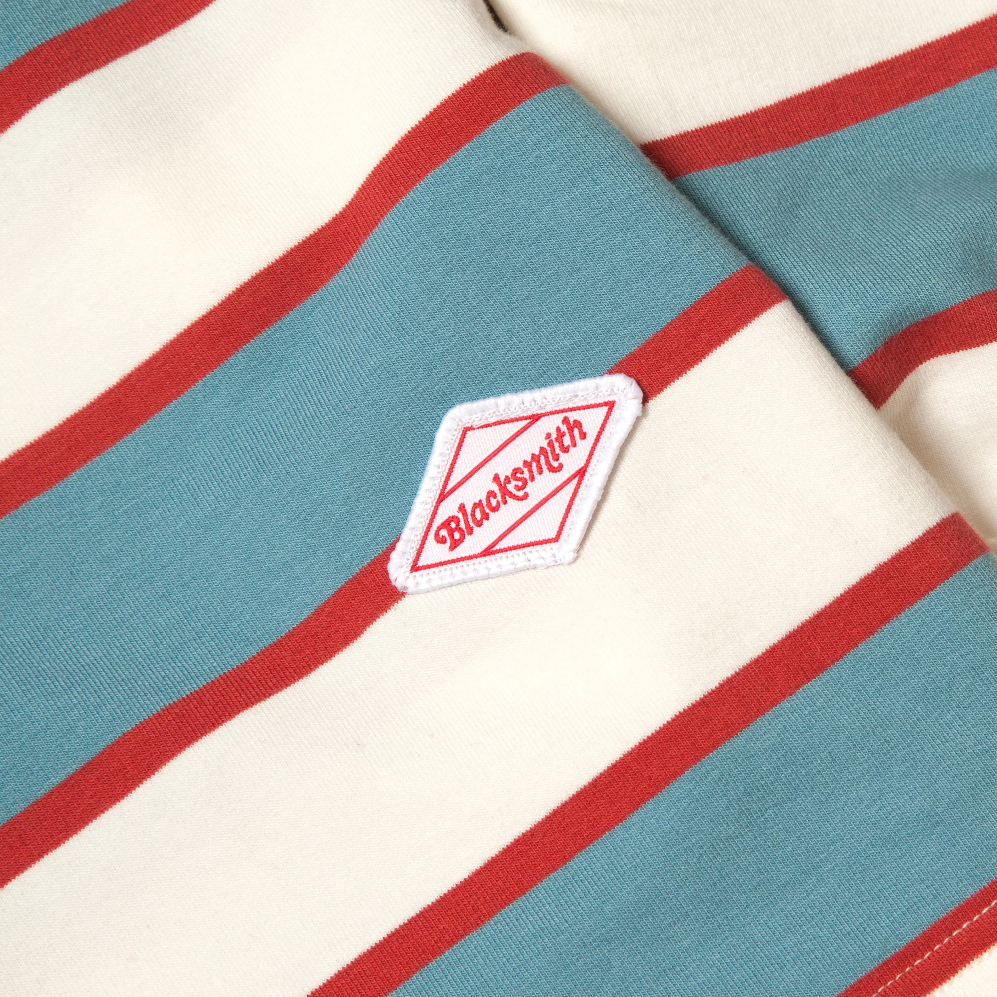 Blacksmith - Striped Long Sleeve Polo - White - Image 3