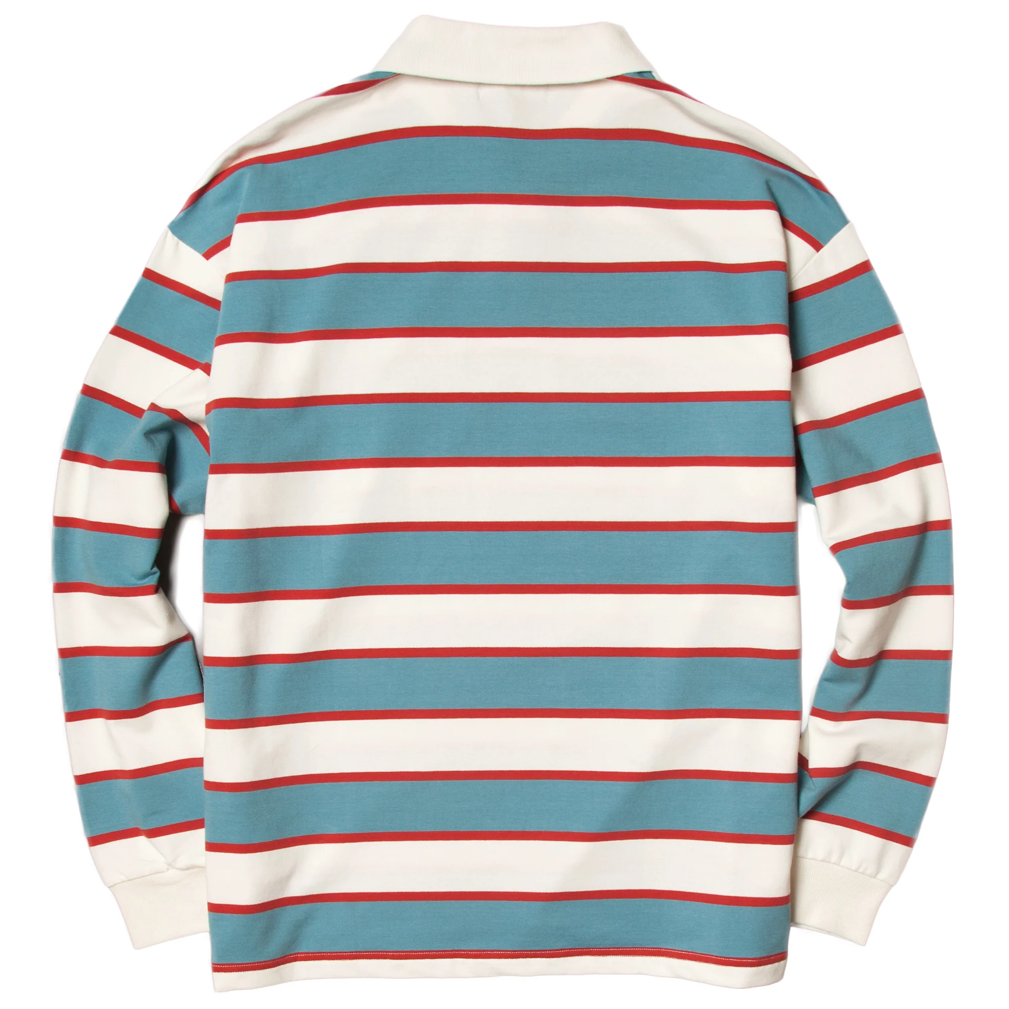 Blacksmith - Striped Long Sleeve Polo - White - Image 5