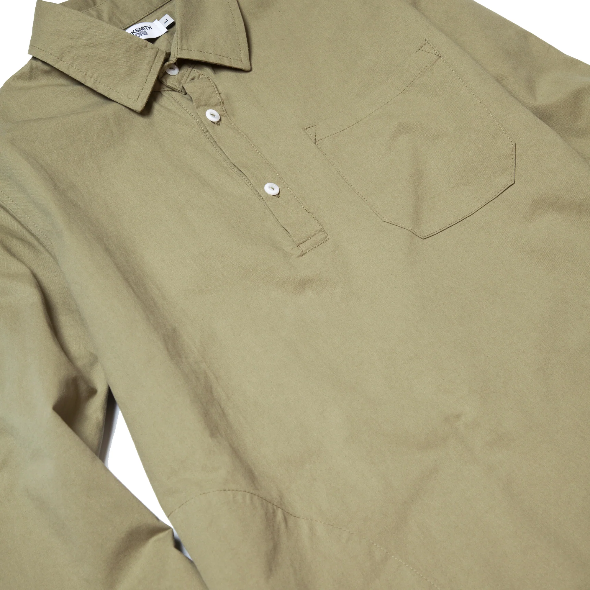 Blacksmith - Washed Popover Shirt - Olive - Image 3