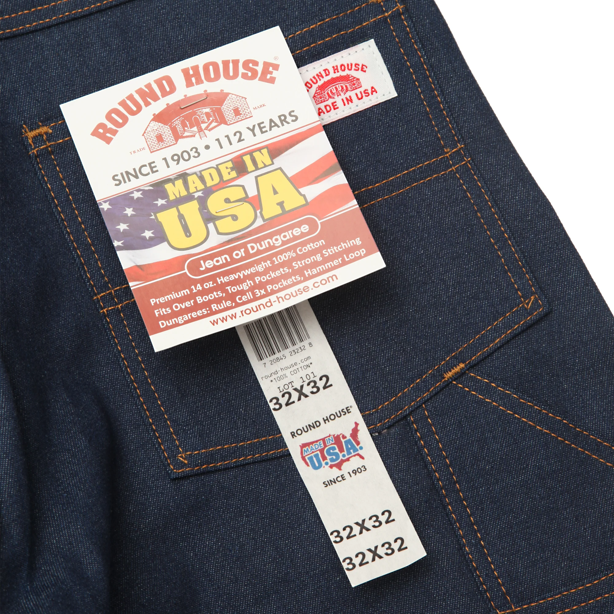 Round House 14oz Carpenter Jeans #101 - Raw Indigo - Image 9